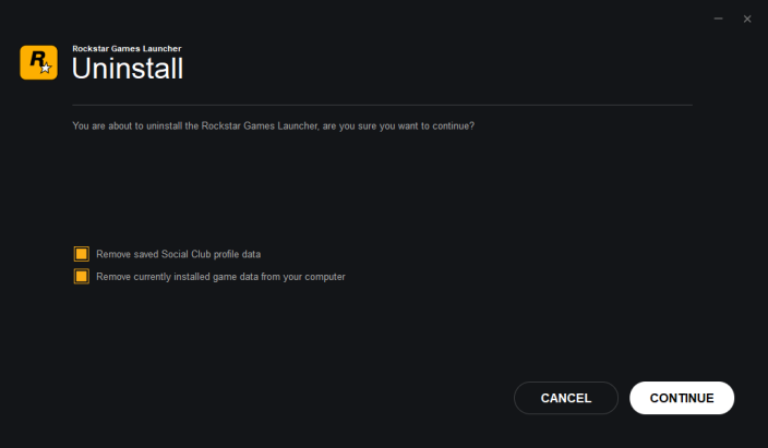 Uninstall Rockstar Games